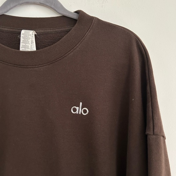 Alo Yoga Accolade Crew Neck Pullover Brownstone Size XL Sweatshirt Unisex - Picture 3 of 6